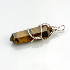 Tiger's Eye Point Pendant - Sage And Aura